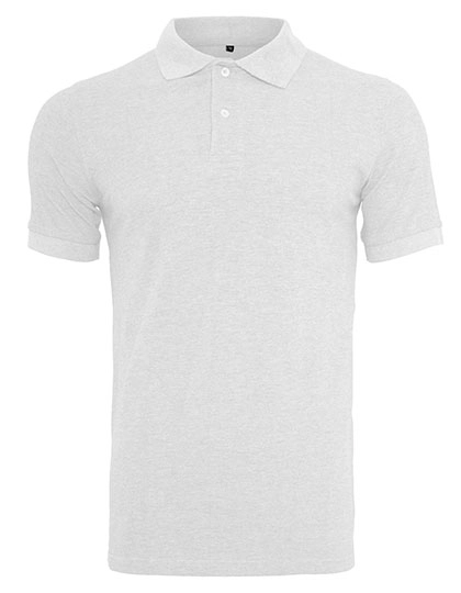 Polo Piqué Shirt zum Besticken und Bedrucken in der Farbe White mit Ihren Logo, Schriftzug oder Motiv.
