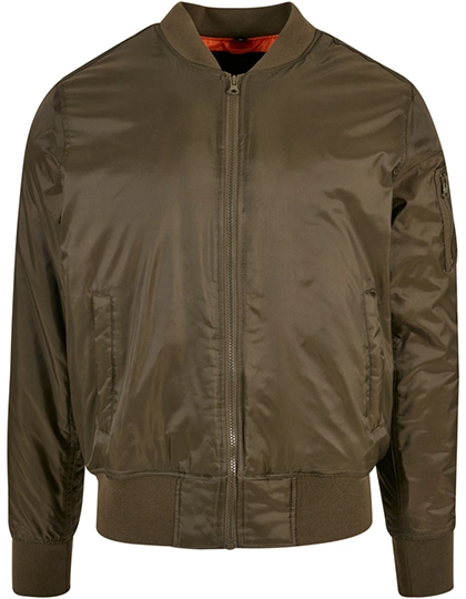 Bomber Jacket zum Besticken und Bedrucken in der Farbe Dark Olive mit Ihren Logo, Schriftzug oder Motiv.