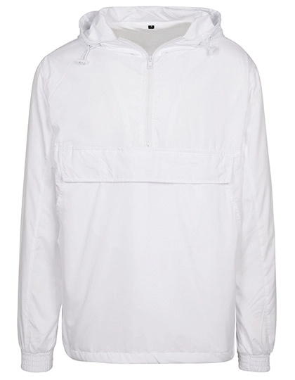 Basic Pull Over Jacket zum Besticken und Bedrucken in der Farbe White mit Ihren Logo, Schriftzug oder Motiv.