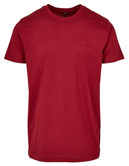Basic Round Neck T-Shirt zum Besticken und Bedrucken in der Farbe Burgundy mit Ihren Logo, Schriftzug oder Motiv.