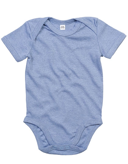 Baby Bodysuit zum Besticken und Bedrucken in der Farbe Heather Blue mit Ihren Logo, Schriftzug oder Motiv.
