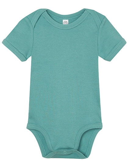 Baby Bodysuit zum Besticken und Bedrucken in der Farbe Sage Green mit Ihren Logo, Schriftzug oder Motiv.