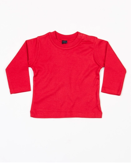 Baby Long Sleeve T zum Besticken und Bedrucken in der Farbe Red mit Ihren Logo, Schriftzug oder Motiv.