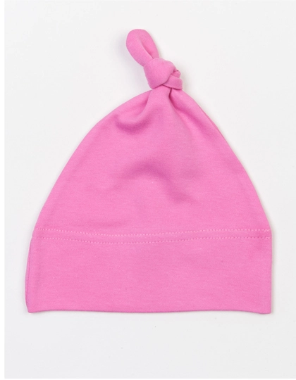 Baby One Knot Hat zum Besticken und Bedrucken in der Farbe Bubble Gum Pink mit Ihren Logo, Schriftzug oder Motiv.