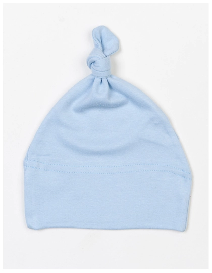 Baby One Knot Hat zum Besticken und Bedrucken in der Farbe Dusty Blue mit Ihren Logo, Schriftzug oder Motiv.