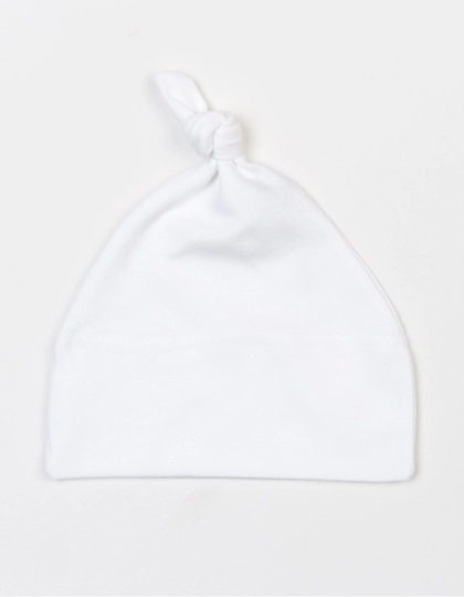 Baby One Knot Hat zum Besticken und Bedrucken in der Farbe White mit Ihren Logo, Schriftzug oder Motiv.