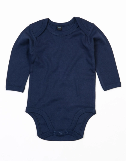 Baby Long Sleeve Bodysuit zum Besticken und Bedrucken in der Farbe Nautical Navy mit Ihren Logo, Schriftzug oder Motiv.