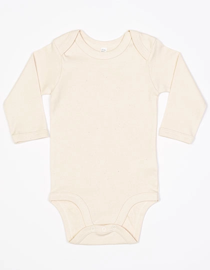 Baby Long Sleeve Bodysuit zum Besticken und Bedrucken in der Farbe Organic Natural mit Ihren Logo, Schriftzug oder Motiv.