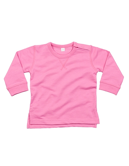 Baby Sweatshirt zum Besticken und Bedrucken in der Farbe Bubble Gum Pink mit Ihren Logo, Schriftzug oder Motiv.