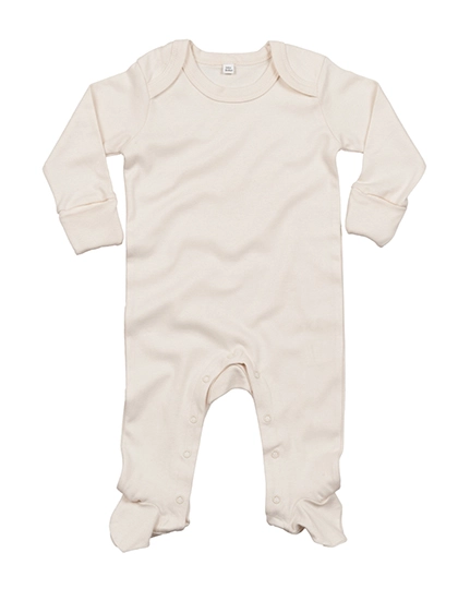 Baby Envelope Sleepsuit With Scratch Mitts zum Besticken und Bedrucken in der Farbe Organic Natural mit Ihren Logo, Schriftzug oder Motiv.
