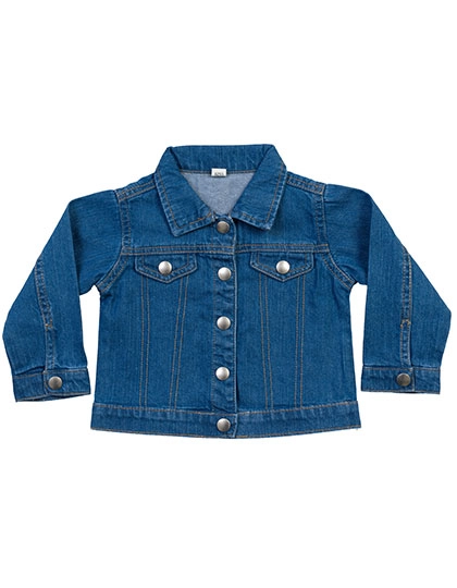 Baby Rocks Denim Jacket zum Besticken und Bedrucken in der Farbe Denim Blue mit Ihren Logo, Schriftzug oder Motiv.