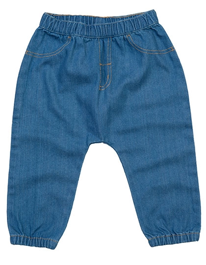 Baby Rocks Denim Trousers zum Besticken und Bedrucken in der Farbe Denim Blue mit Ihren Logo, Schriftzug oder Motiv.
