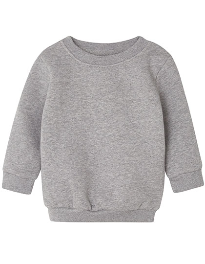 Baby Essential Sweatshirt zum Besticken und Bedrucken in der Farbe Heather Grey mit Ihren Logo, Schriftzug oder Motiv.