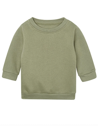 Baby Essential Sweatshirt zum Besticken und Bedrucken in der Farbe Soft Olive mit Ihren Logo, Schriftzug oder Motiv.