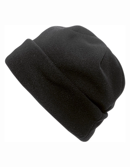 Fleece Mütze Bonneti zum Besticken und Bedrucken in der Farbe Black mit Ihren Logo, Schriftzug oder Motiv.