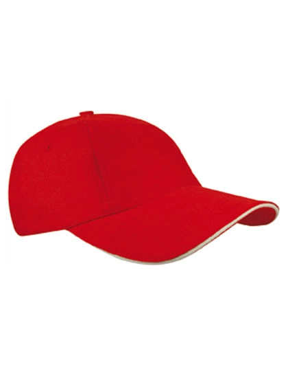 Brushed Promo Cap zum Besticken und Bedrucken in der Farbe Red-Natural mit Ihren Logo, Schriftzug oder Motiv.