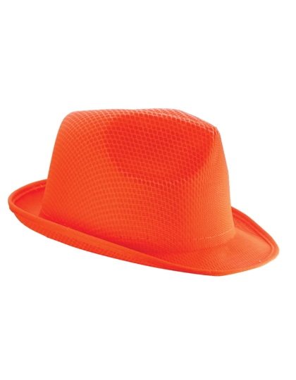 Promo Mafiahut zum Besticken und Bedrucken in der Farbe Orange mit Ihren Logo, Schriftzug oder Motiv.