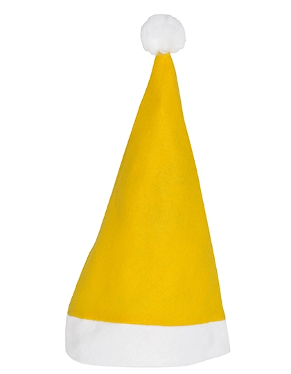 Christmas Hat / Nikolaus Mütze zum Besticken und Bedrucken in der Farbe Yellow-White mit Ihren Logo, Schriftzug oder Motiv.