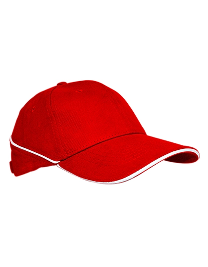 Cap White-Stripe zum Besticken und Bedrucken in der Farbe Red mit Ihren Logo, Schriftzug oder Motiv.