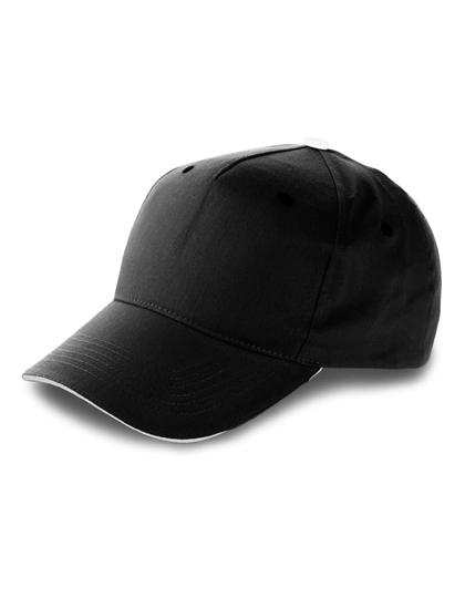 Baseball-Cap Anfield zum Besticken und Bedrucken in der Farbe Black-White mit Ihren Logo, Schriftzug oder Motiv.