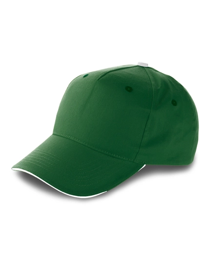 Baseball-Cap Anfield zum Besticken und Bedrucken in der Farbe Green-White mit Ihren Logo, Schriftzug oder Motiv.