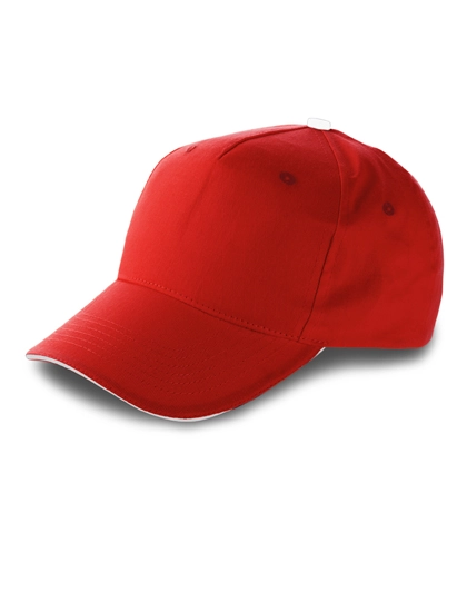 Baseball-Cap Anfield zum Besticken und Bedrucken in der Farbe Red-White mit Ihren Logo, Schriftzug oder Motiv.