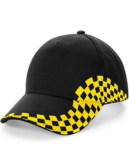 Grand Prix Cap zum Besticken und Bedrucken in der Farbe Black-Yellow mit Ihren Logo, Schriftzug oder Motiv.