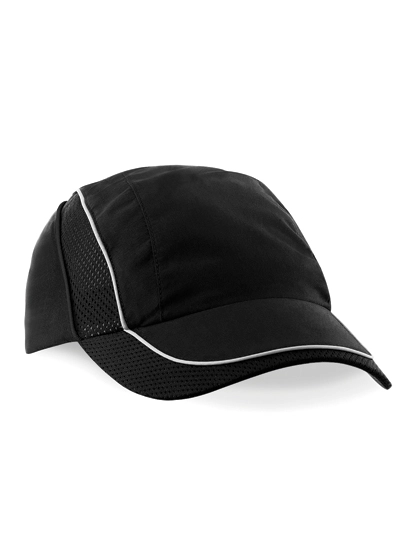 Coolmax® Flow Mesh Cap zum Besticken und Bedrucken in der Farbe Black mit Ihren Logo, Schriftzug oder Motiv.