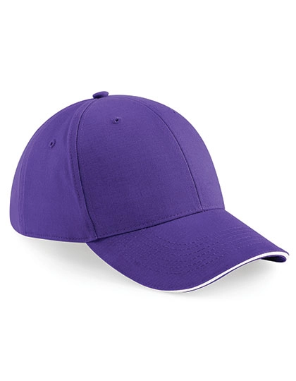 Athleisure 6 Panel Cap zum Besticken und Bedrucken in der Farbe Purple-White mit Ihren Logo, Schriftzug oder Motiv.