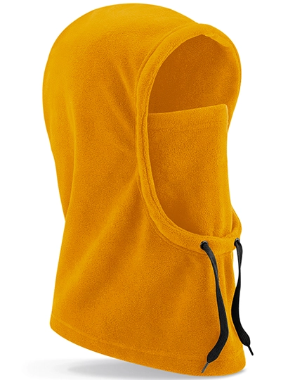 Recycled Fleece Hood zum Besticken und Bedrucken in der Farbe Mustard mit Ihren Logo, Schriftzug oder Motiv.