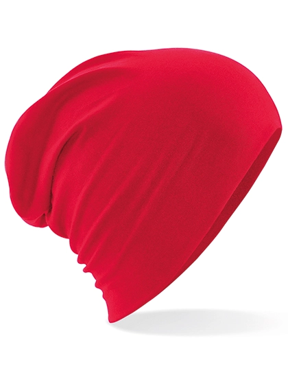 Hemsedal Cotton Slouch Beanie zum Besticken und Bedrucken in der Farbe Classic Red mit Ihren Logo, Schriftzug oder Motiv.