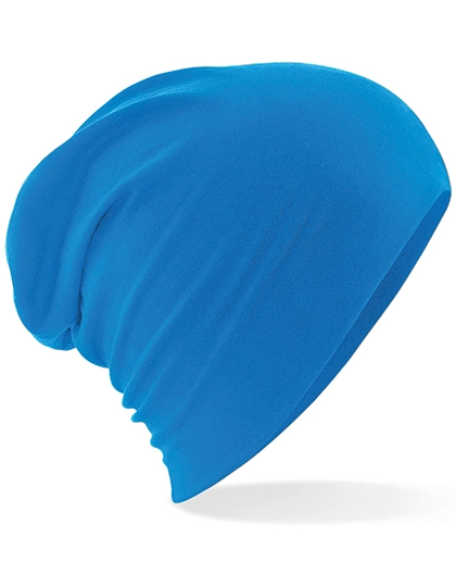 Hemsedal Cotton Slouch Beanie zum Besticken und Bedrucken in der Farbe Sapphire Blue mit Ihren Logo, Schriftzug oder Motiv.