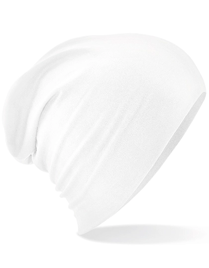 Hemsedal Cotton Slouch Beanie zum Besticken und Bedrucken in der Farbe White mit Ihren Logo, Schriftzug oder Motiv.