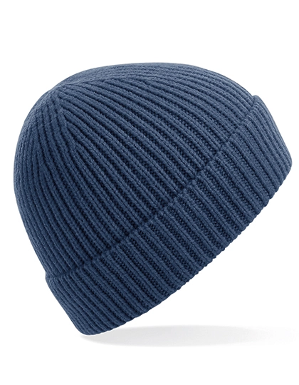 Engineered Knit Ribbed Beanie zum Besticken und Bedrucken in der Farbe Steel Blue mit Ihren Logo, Schriftzug oder Motiv.