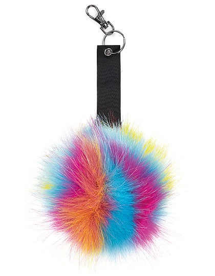 Faux Fur Pop Pom Key Ring zum Besticken und Bedrucken in der Farbe Pixie mit Ihren Logo, Schriftzug oder Motiv.