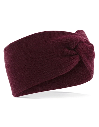 Twist Knit Headband zum Besticken und Bedrucken in der Farbe Burgundy mit Ihren Logo, Schriftzug oder Motiv.