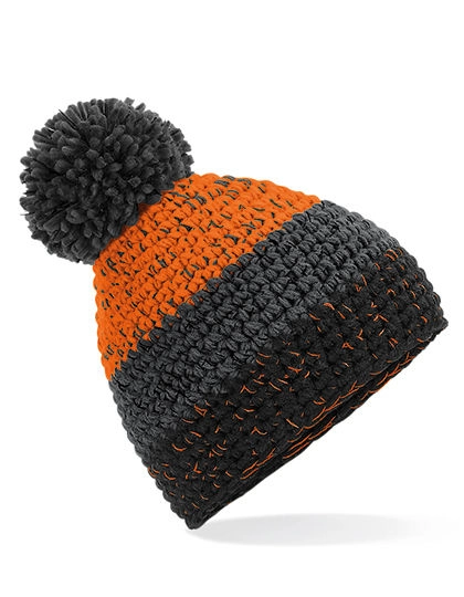 Freestyle Beanie zum Besticken und Bedrucken in der Farbe Orange-Graphite Grey-Black mit Ihren Logo, Schriftzug oder Motiv.