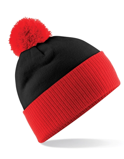 Snowstar® Two-Tone Beanie zum Besticken und Bedrucken in der Farbe Black-Bright Red mit Ihren Logo, Schriftzug oder Motiv.