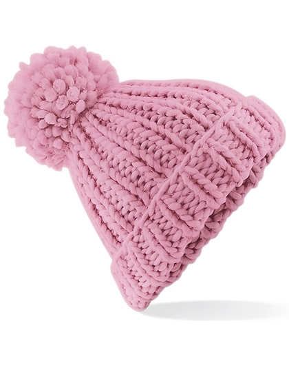 Oversized Hand-Knitted Beanie zum Besticken und Bedrucken in der Farbe Dusky Pink mit Ihren Logo, Schriftzug oder Motiv.