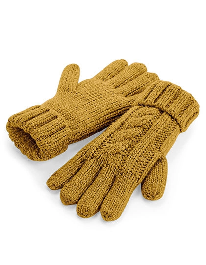 Cable Knit Melange Gloves zum Besticken und Bedrucken mit Ihren Logo, Schriftzug oder Motiv.