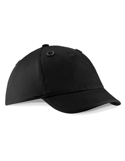 EN812 Bump Cap zum Besticken und Bedrucken in der Farbe Black mit Ihren Logo, Schriftzug oder Motiv.