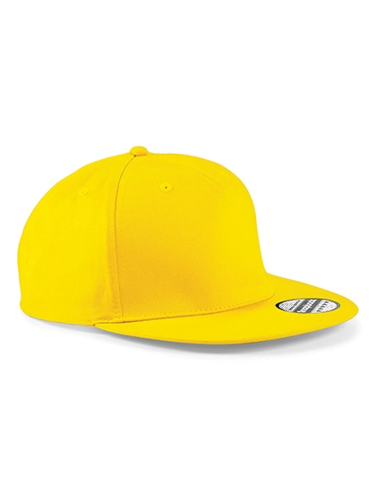 5 Panel Snapback Rapper Cap zum Besticken und Bedrucken in der Farbe Yellow mit Ihren Logo, Schriftzug oder Motiv.