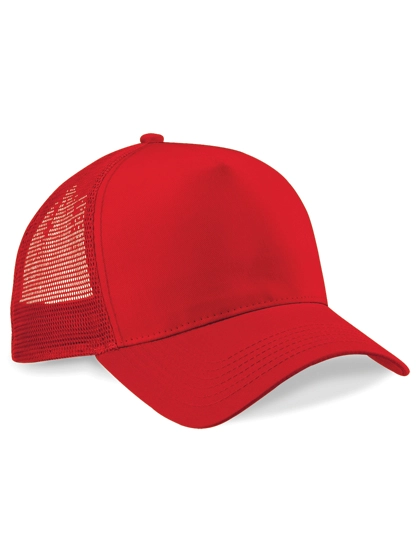 Snapback Trucker zum Besticken und Bedrucken in der Farbe Classic Red-Classic Red mit Ihren Logo, Schriftzug oder Motiv.