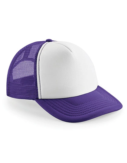 Vintage Snapback Trucker Cap zum Besticken und Bedrucken in der Farbe Purple-White mit Ihren Logo, Schriftzug oder Motiv.