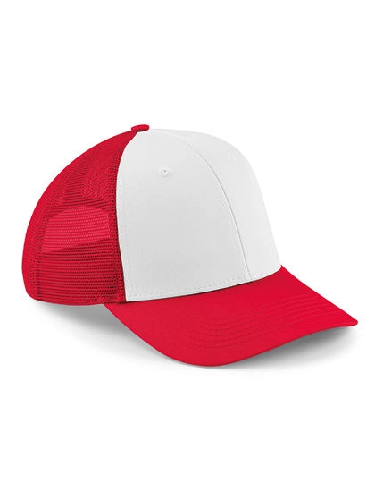 6 Panel Snapback Trucker Cap zum Besticken und Bedrucken in der Farbe Classic Red-White mit Ihren Logo, Schriftzug oder Motiv.