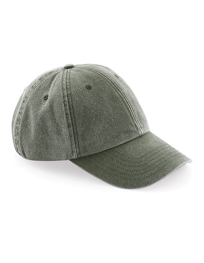 Low Profile Vintage Cap zum Besticken und Bedrucken in der Farbe Vintage Olive mit Ihren Logo, Schriftzug oder Motiv.