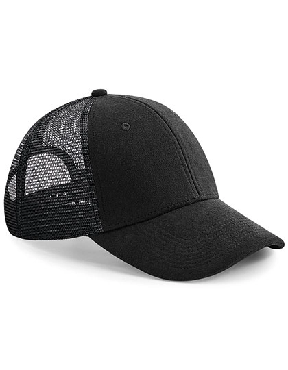 Jersey Athleisure Trucker Cap zum Besticken und Bedrucken in der Farbe Black mit Ihren Logo, Schriftzug oder Motiv.