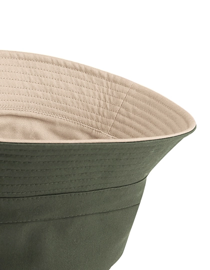 Reversible Bucket Hat zum Besticken und Bedrucken in der Farbe Olive Green-Stone mit Ihren Logo, Schriftzug oder Motiv.
