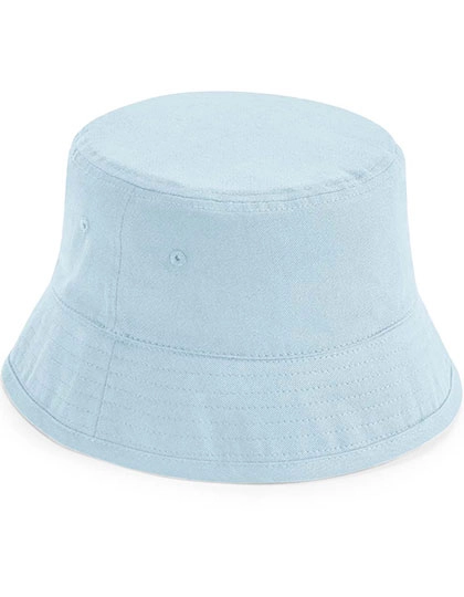 Junior Organic Cotton Bucket Hat zum Besticken und Bedrucken in der Farbe Powder Blue mit Ihren Logo, Schriftzug oder Motiv.