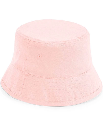 Junior Organic Cotton Bucket Hat zum Besticken und Bedrucken in der Farbe Powder Pink mit Ihren Logo, Schriftzug oder Motiv.